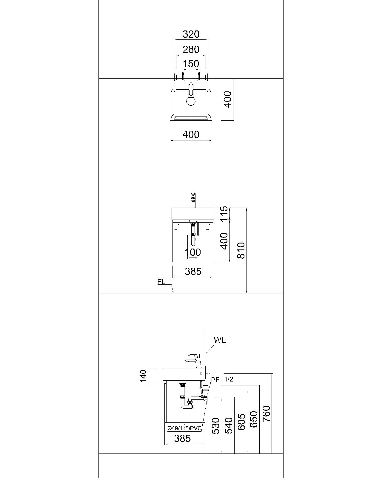 CAESAR LF5257 EH05257ATGV - Tủ lavabo