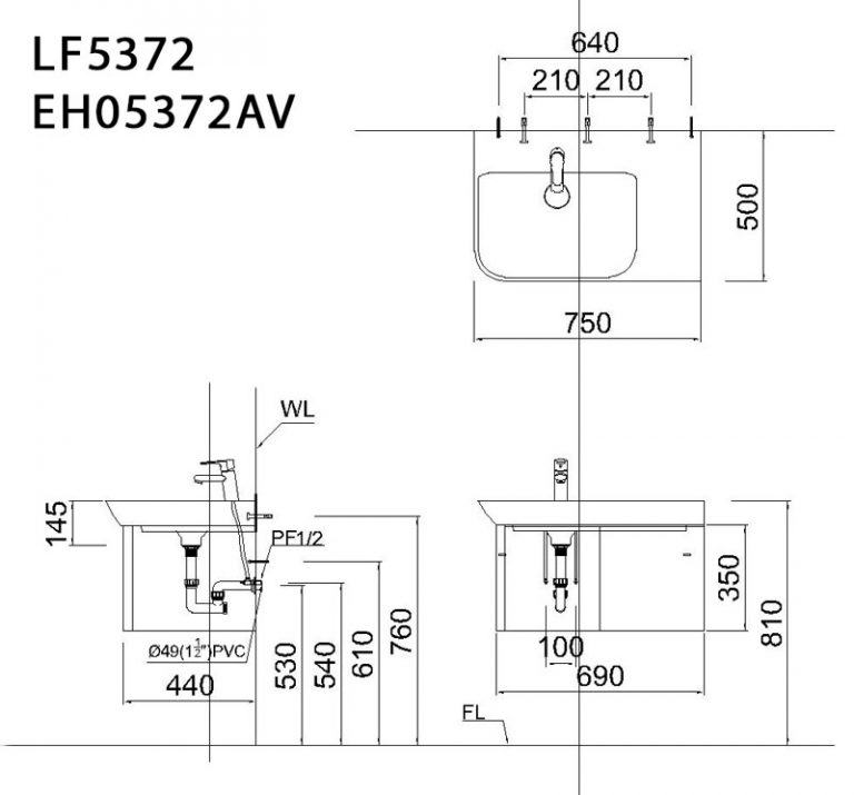 CAESAR LF5372 EH05372AV - Tủ lavabo