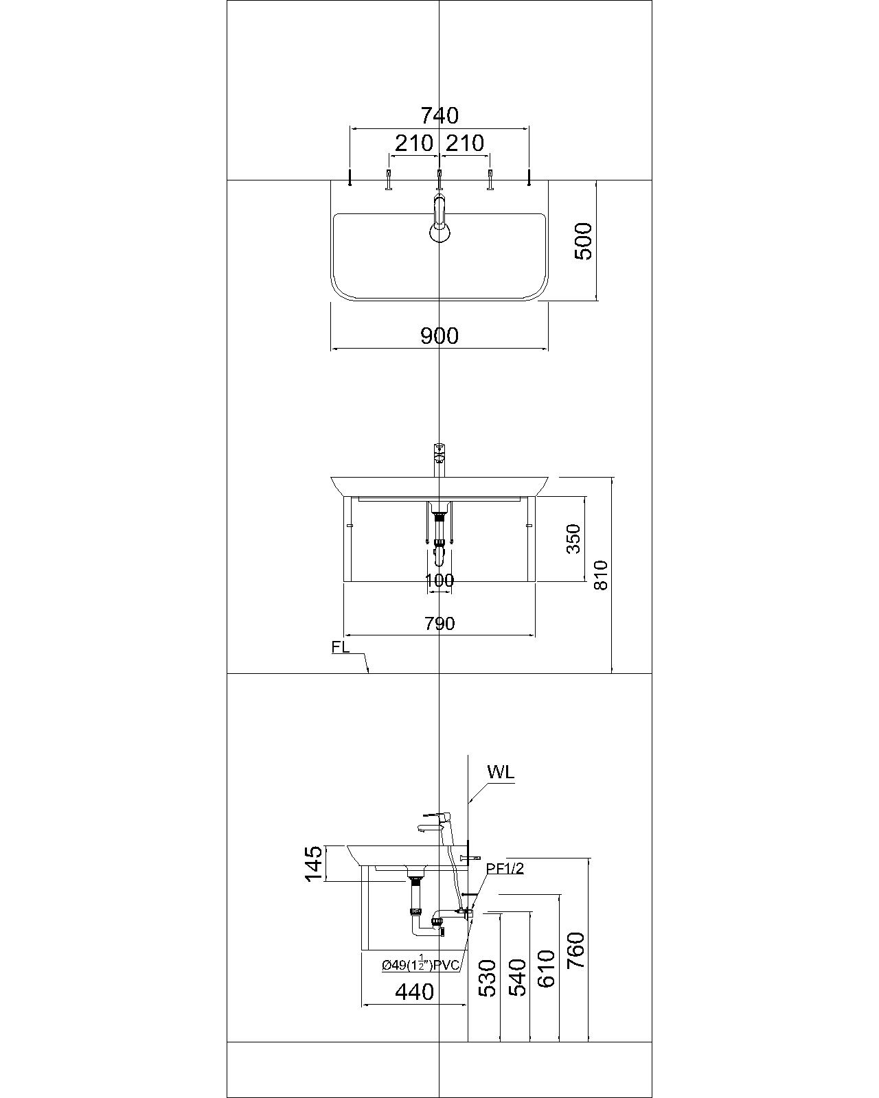 CAESAR LF5376 EH05376AV - Tủ lavabo