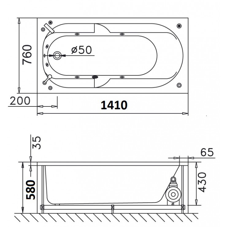 CAESAR MT0440 - Bồn tắm massage xây