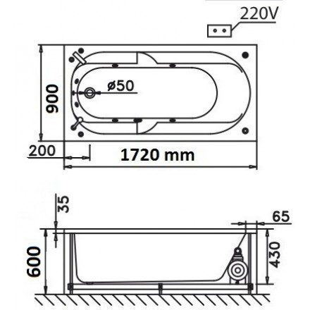 CAESAR MT211AL/AR - Bồn tắm massage xây