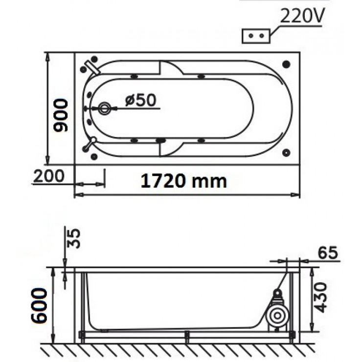 CAESAR MT211SAL/SAR - Bồn tắm massage xây
