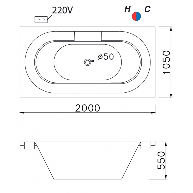 CAESAR MT212 - Bồn tắm massage xây