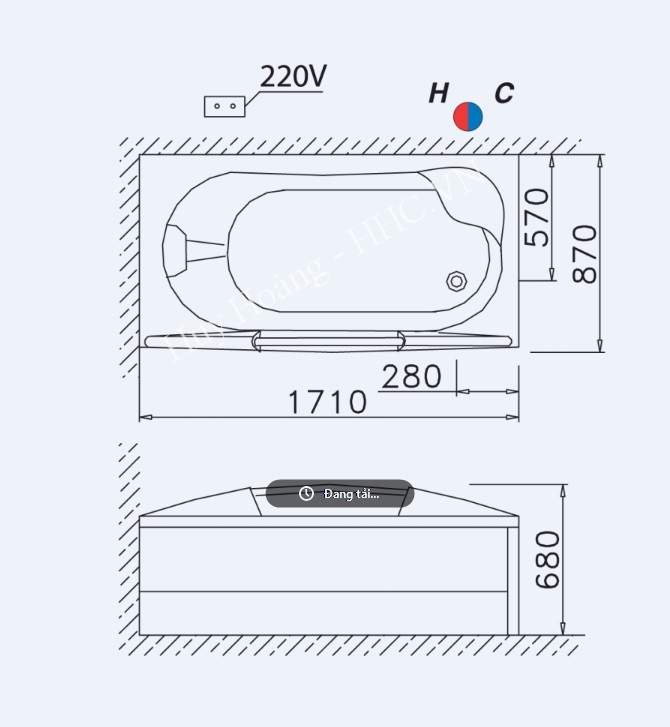 CAESAR MT3370SL/R - Bồn tắm massage chân yếm