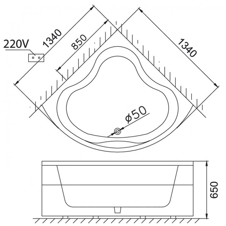 CAESAR MT5133A - Bồn tắm massage xây