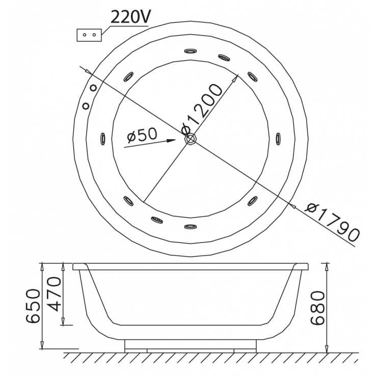 CAESAR MT6470 - Bồn tắm lập thể