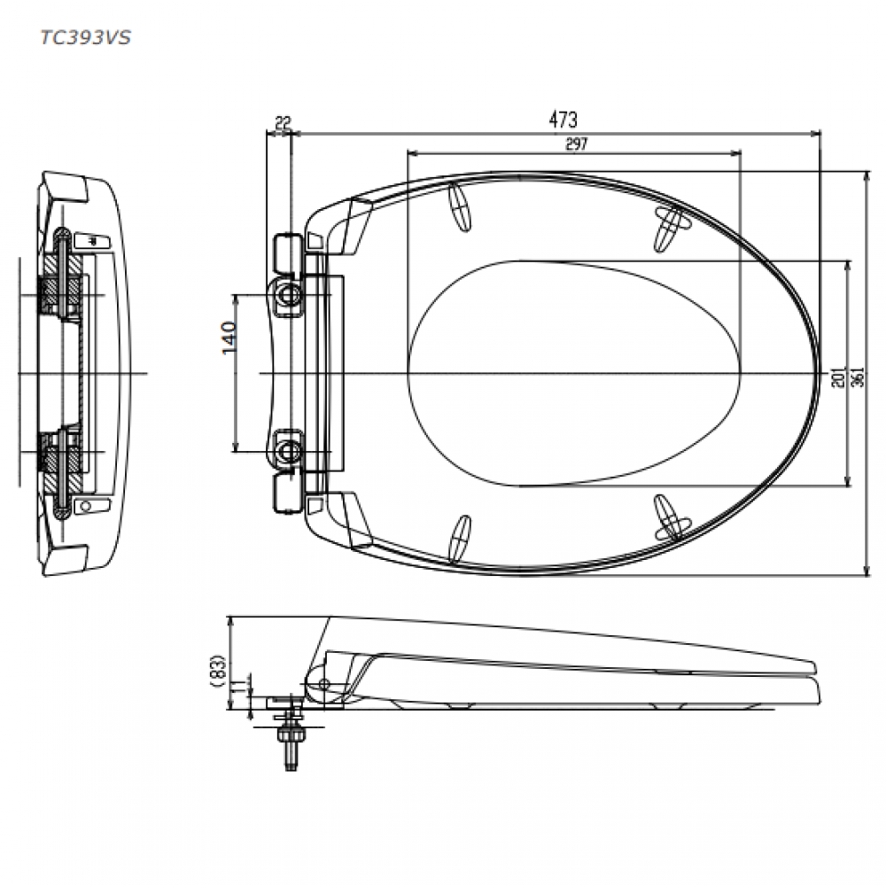 Nắp bồn cầu TOTO TC393VS (T2)