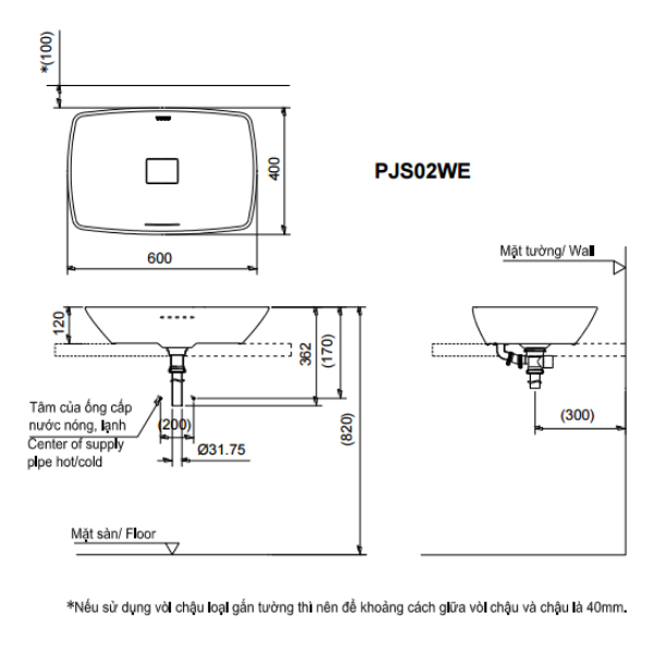 TOTO PJS02WE#GW PJS02WE#MW - Chậu lavabo đặt bàn