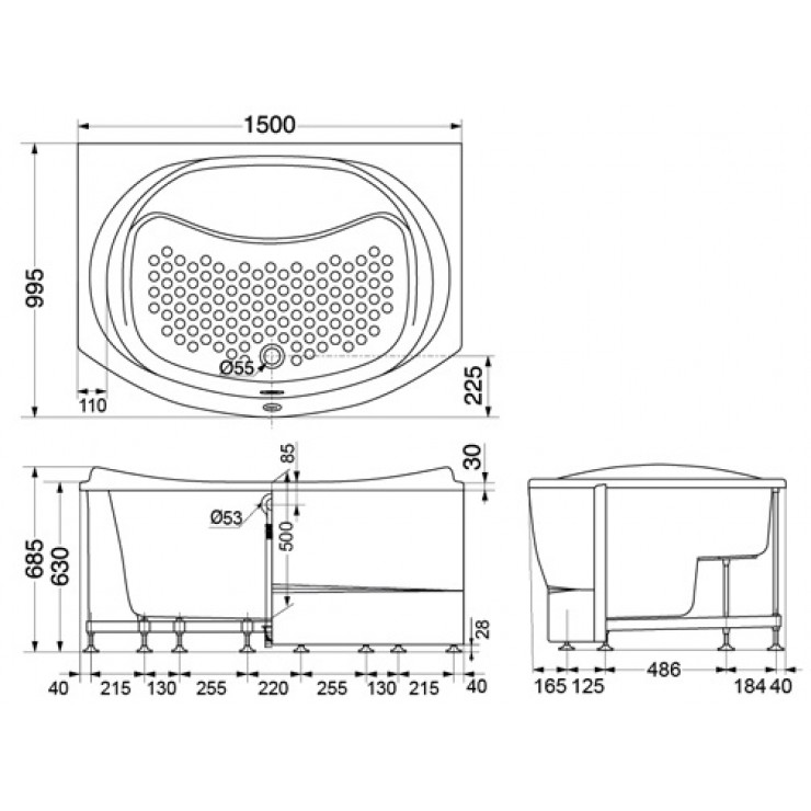 TOTO PPY1523PTE#P - Bồn tắm xây ngọc trai 1 TOTO PPY1523PTE#P - Bồn tắm xây ngọc trai