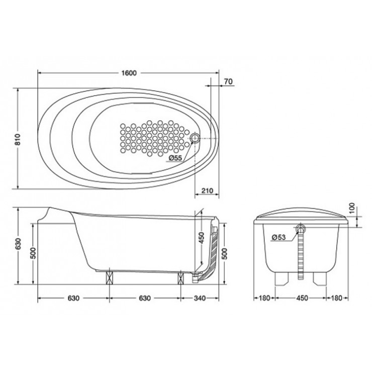 TOTO PPY1610PTE#S - Bồn tắm xây ngọc trai 1 TOTO PPY1610PTE#S - Bồn tắm xây ngọc trai