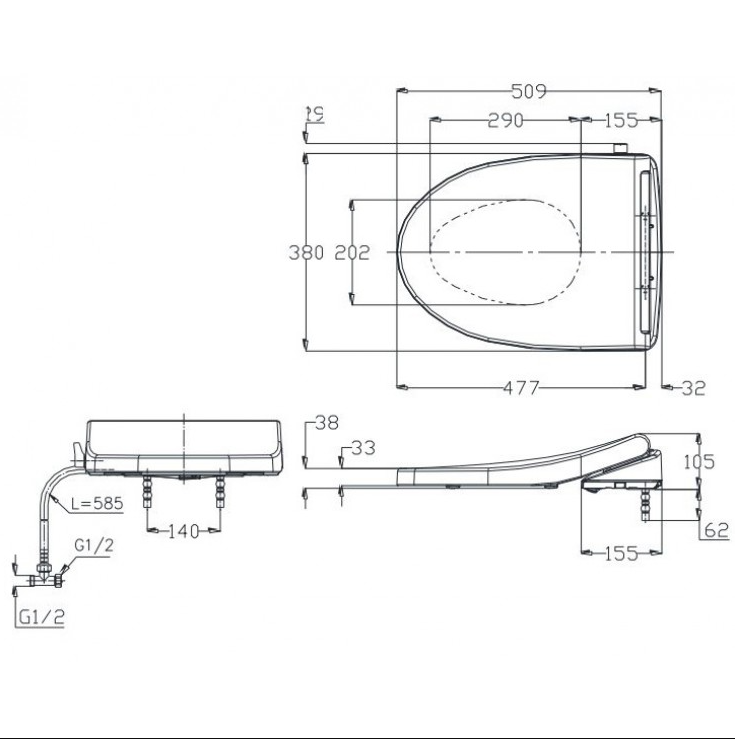TOTO TCW1211A (E4) - Nắp bồn cầu rửa cơ