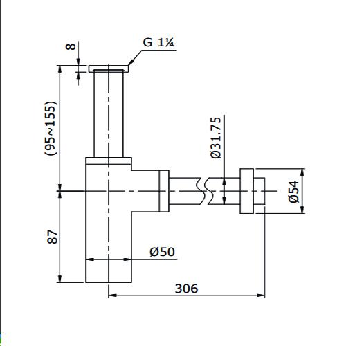 TOTO THX1A-8V2 - Xi phông chậu rửa mặt 1 TOTO THX1A-8V2 - Xi phông chậu rửa mặt
