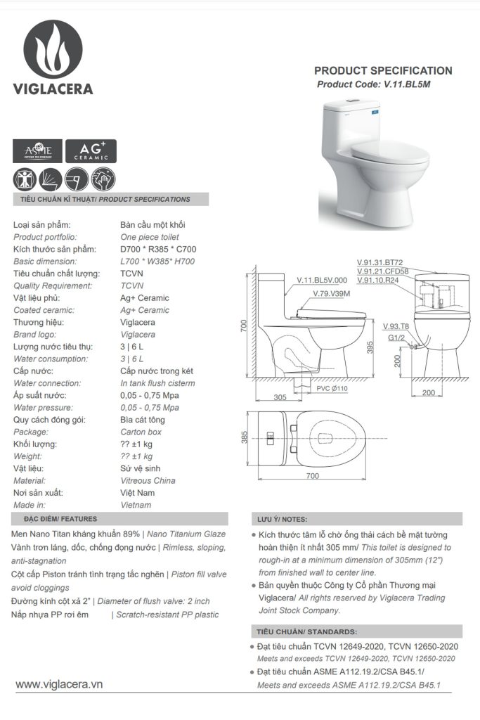 thông-số-kỹ-thuật-Bồn-cầu-1-khối-VIGLACERA-BL5-BL5V-BL5M-nắp-êm