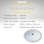 Chậu lavabo âm bàn CAESAR L5113 - Ảnh 3