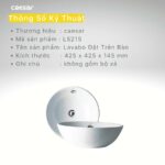Chậu lavabo đặt bàn CAESAR L5215 - Ảnh 3