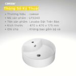 Chậu lavabo đặt bàn CAESAR LF5240 - Ảnh 2
