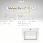 Chậu lavabo dương vành CAESAR LF5017 - Ảnh 3