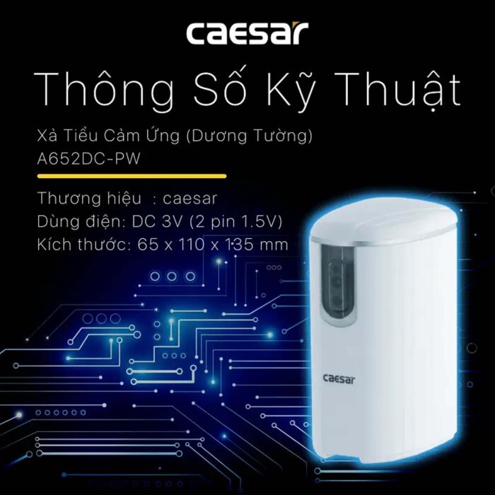 Van xả tiểu CAESAR A652DC-PW cảm ứng dùng pin - Ảnh 3
