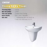 Chậu lavabo treo tường CAESAR L2150 P2441 chân lửng - Ảnh 3