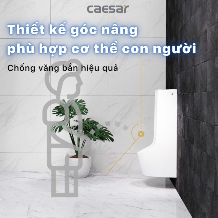 Bồn tiểu nam CAESAR UA0283 cảm ứng treo tường - Ảnh 7
