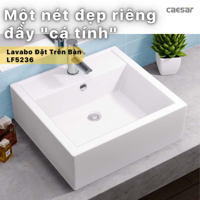 Chậu lavabo đặt bàn CAESAR LF5236 - Ảnh 4