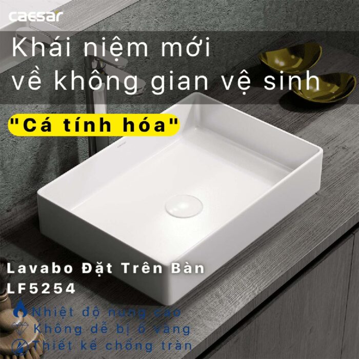 Chậu lavabo đặt bàn CAESAR LF5254 - Ảnh 4
