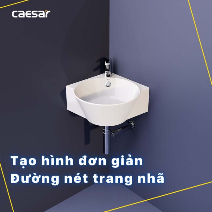 Chậu lavabo treo tường CAESAR LF5238 góc - Ảnh 8