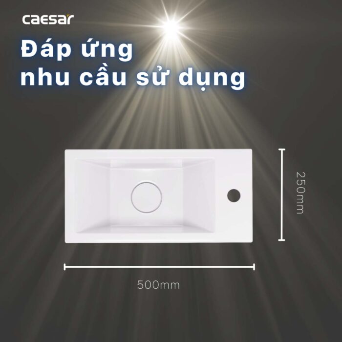 chậu lavabo đặt bàn CAESAR LF5239S treo tường - Ảnh 5