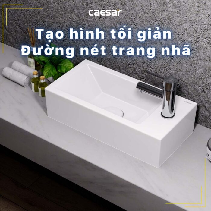 chậu lavabo đặt bàn CAESAR LF5239S treo tường - Ảnh 9