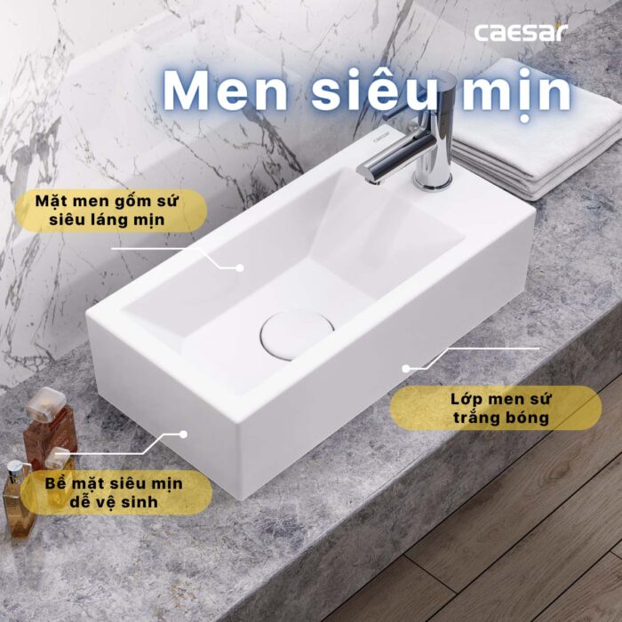 chậu lavabo đặt bàn CAESAR LF5239S treo tường - Ảnh 8