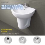 Chậu lavabo treo tường CAESAR L2150 P2441 chân lửng - Ảnh 5
