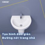 Chậu lavabo treo tường CAESAR L2150 P2441 chân lửng - Ảnh 7