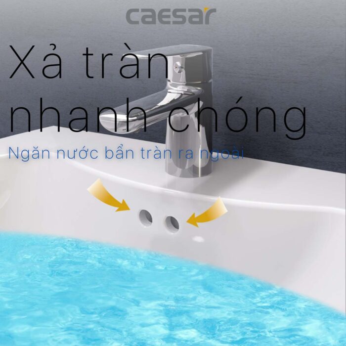 Chậu lavabo treo tường CAESAR L2150 P2441 chân lửng - Ảnh 9