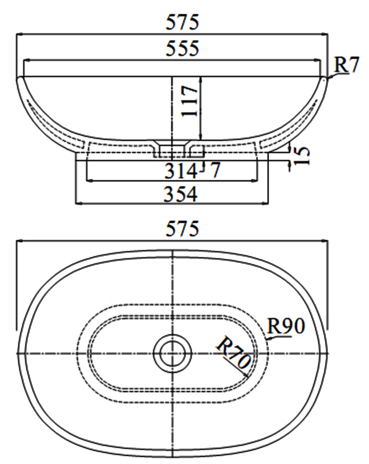 VIGLACERA CD15 - Chậu lavabo đặt bàn 1 VIGLACERA CD15 - Chậu lavabo đặt bàn