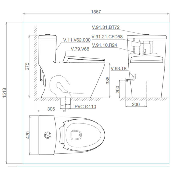 Bản-vẽ-kĩ-thuật-Bồn-cầu-1-khối-VIGLACERA-V62-nắp-êm
