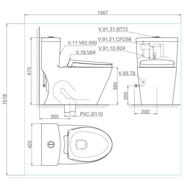 Bản-vẽ-kĩ-thuật-Bồn-cầu-1-khối-VIGLACERA-V62-nắp-êm