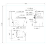 Bản vẽ kĩ thuật Bồn cầu 1 khối VIGLACERA V63 nắp êm