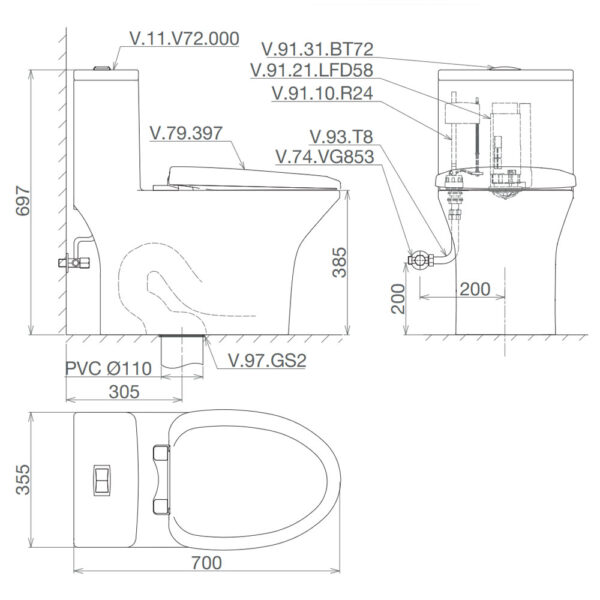 Bản-vẽ-kĩ-thuật-Bồn-cầu-1-khối-VIGLACERA-V72-nắp-êm