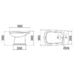 Bản vẽ kĩ thuật Bồn tiểu nữ VIGLACERA VB3 đặt sàn