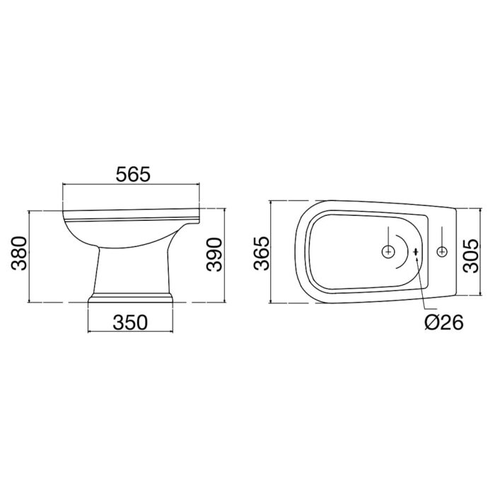 Bản vẽ kĩ thuật Bồn tiểu nữ VIGLACERA VB3 đặt sàn
