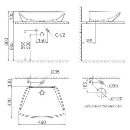 Bản-vẽ-kĩ-thuật-chậu-lavabo-VIGLACERA-CD17-đặt-bàn
