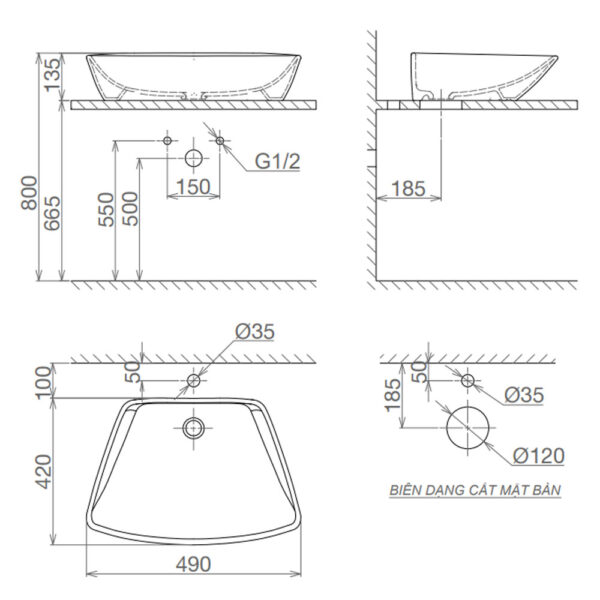 Bản-vẽ-kĩ-thuật-chậu-lavabo-VIGLACERA-CD17-đặt-bàn