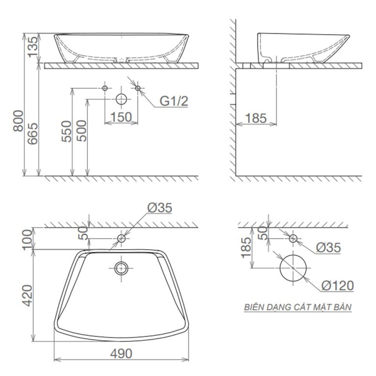 Bản-vẽ-kĩ-thuật-chậu-lavabo-VIGLACERA-CD17-đặt-bàn