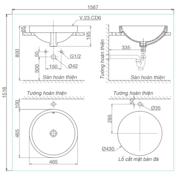 Bản-vẽ-kĩ-thuật-chậu-lavabo-VIGLACERA-CD6-đặt-bàn