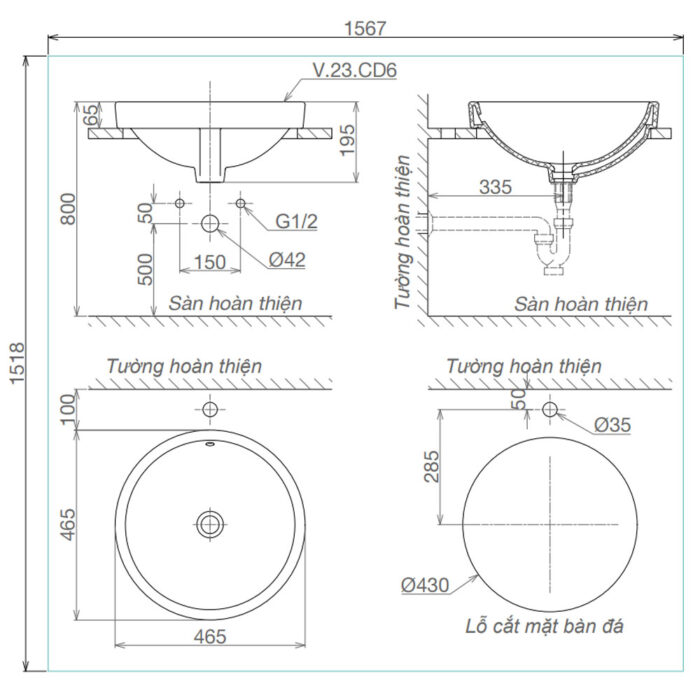 Bản-vẽ-kĩ-thuật-chậu-lavabo-VIGLACERA-CD6-đặt-bàn