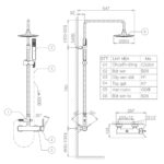 Bản vẽ kỹ thuật Vòi sen cây VIGLACERA VG596 nóng lạnh