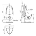Bồn tiểu nam VIGLACERA T9 cấp âm treo tường