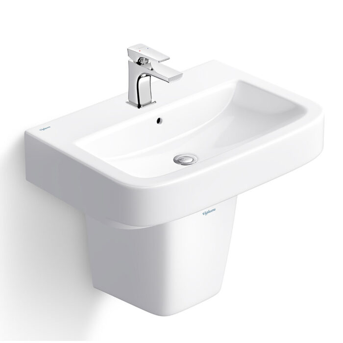 chậu lavabo VIGLACERA V50 kèm chân lửng treo tường