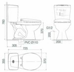 Bồn cầu 2 khối VIGLACERA VT34 nắp êm - Ảnh 2