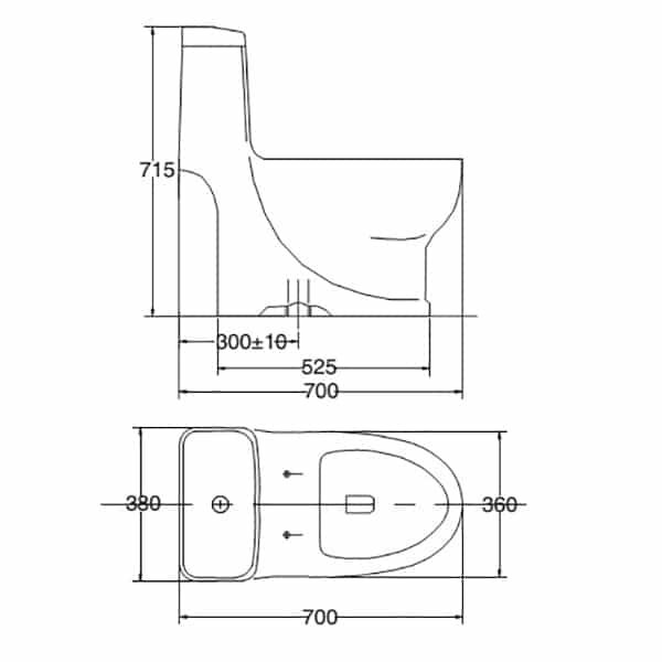 VIGLACERA V38 - Bồn cầu 1 khối nắp êm 1 Bồn cầu 1 khối VIGLACERA V38